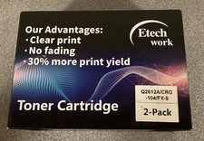 Etech Work Toner Cartridge 2 Pack Q2612A/CRG-104/FX-9 picture