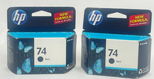2 Genuine HP 74 Black Ink Cartridge CB335WN Sealed picture