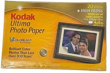 Kodak Ultima Photo Paper For Inkjet Printers 4x6 Prints High Gloss 20 Sheets picture