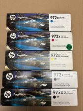 5 Genuine HP 972x Pro 452,477,552,577 Cyan, Mag, Yellow & Black ink (2020-25) picture