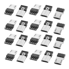10 Pcs Micro USB Male Type B 5-Pin Jack Port Solder Connector Repair Replacement picture