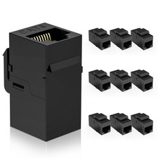 DARKROCK 10 Pack Cat6 RJ45 Keystone Coupler - PC Plastic Case, Plug-and-Play picture