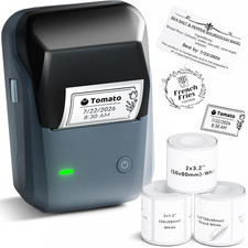 B1 Label Maker Bluetooth with 3 White Label Rolls 50x30mm 50x80mm Office Printer picture