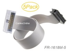 5-Pack 18inch 16-Pin (2x8) 2.54mm-Pitch M/F 16-wire IDC Flat Ribbon Extensions picture