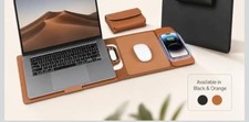 Wireless Charging Laptop Sleeve 15W 4-in-1 Mousepad Fits 14-16in Laptop Brown picture