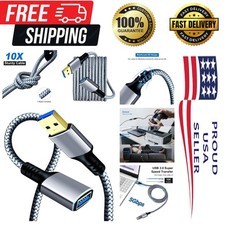 Versatile 20ft Braided USB Extension Cable for Laptop, PS4, Xbox and More picture