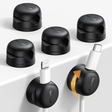 Rotatable Cord Organizer Spring Cable Clips Adhesive Desk Wire Management picture