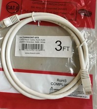 LOT OF TEN Cat6 RJ45 Network LAN Patch Cable 3’ UTP Copper Wire Gold 24AWG White picture