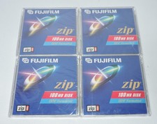 4 PACK LOT Fuji Film 100mb Zip Disk FACTORY SEALED IBM Formatted Zip 100 MB, NEW picture