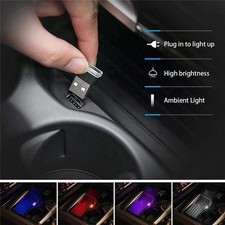 7 Color LED USB Car Interior Light, Mini Ambient Footwell Lamp, USB Atmosphere L picture