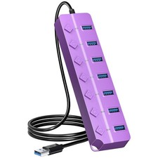 ONFINIO 7-Port USB 3.0 Hub Splitter with Individual Switches & Lights picture