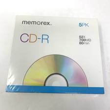 Memorex 5Pk CD-R 52x 700MB 80 Minutes New Sealed Box  picture