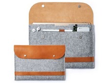 iPad Pro 12.9 Case Wool Felt Leather Case iPad Pro Felt Case iPad Leather Sleeve picture