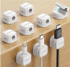 JOYROOM 6 Pack Magnetic Cable Clips, Adjustable Cord Holder Under Desk Organizer picture