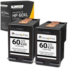 2PK Fits HP 60XL Black Ink Cartridge For HP60XL CC641WN Deskjet HP 60 picture
