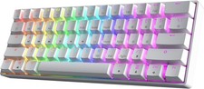 GK61 Mechanical Gaming RGB LED Keyboard - White, Gaetron Optical Blue Switches picture