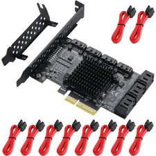 10-Port PCIe SATA Controller Card with 10 Cables & Low Profile Bracket - 6Gbps 3 picture