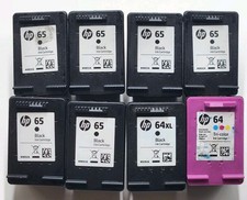 Empty Virgin HP 65 Black Ink HP 64 Color Cartridges Lot Of 8 picture