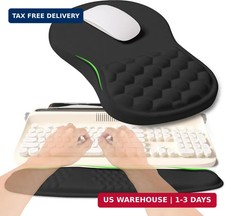 2-in-1 Ergonomic Set, Wave Rise Keyboard Wrist Rest and Massage Bulge Slope Mous picture