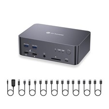 AV Access 8K DisplayPort KVM Docking Station 3 Monitors 2 PCs, 6 DP Cables picture