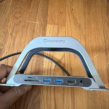 Minisopuru USB-C Docking Station Stand Dual HDMI RJ-45 USB 3.0/2.0 SD/TF picture