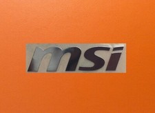 1 pcs Sticker for MSI Skylake Silver Chrome Color Logo Decal Badge 60mm x 9mm  picture