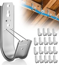 20 Pack J Cable Hook with Retainer Clip, 2-Inch Heavy Duty Wall Mount J-Hooks... picture
