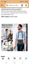 iPad Pro 12.9 Rotating Stand Case TPU Black 360 Shockproof Hand & Shoulder Strap picture