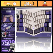 Wireless Ergonomic 65% Alice Split Mechanical Keyboard - Bluetooth, RGB, Hot Swa picture