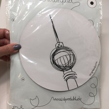 Mouse Pad Germany Art TV Telecom Tower Round White Graphic Artsy German Icon New picture