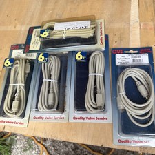 5pcs Group Lot New 6ft Keyboard Mouse Cable Mini DIN6 Male to Male PS2 - Beige picture