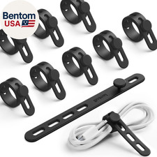 10Pack Reusable Cord Organizer Cable Ties - Silicone Cord Management Wraps, Stre picture