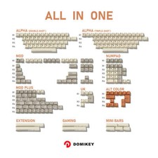 DOMIKEY VINTAGE CHERRY PROFILE KEYCAPS ABS DOUBLESHOT MX STEM ALL IN ONE picture