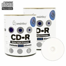 200 Smartbuy CD-R 52X 700MB/80Min White Inkjet Printable Blank Recording Disc picture