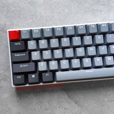 Gray Black Retro PBT Double Shot Keycap Set OEM for 60% TKL Cherry MX Keyboards picture