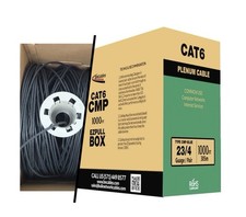 BNCables Cat6 Plenum 550 Mhz 23 AWG Solid 1000ft 10Gigabit UTP Cable picture