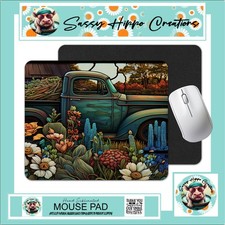 Mouse Pad Rustic Old Truck Colorful Flowers Farmhouse Anti Slip Easy Clean picture