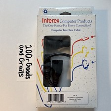 Interex PC-3 1ft IBM AC Power Cable to Monitor Standard Adapter M/F Open Box New picture