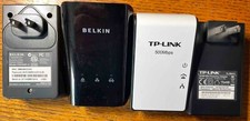 4 Powerline AV500 Adapters: TP-Link  TL-PA411 (2)  and Belkin F5D4085 (2) picture