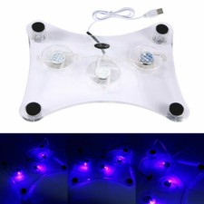 3 Fans USB Cooler Cooling Pad Stand LED Light Radiator For Laptop PC Notebook picture