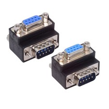 CY Up & Down Angled RS232 D-Sub 9Pin Screw Type Male to Female Adapter 2pcs/lot picture