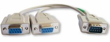 Your Cable Store 1 Foot 9 Pin Serial Splitter Cable DB9 1 Male / 2 Female RS232 picture