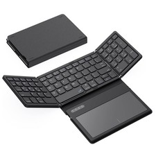 PU Leather Foldable BT Wireless Keyboard with Large Touchpad Numeric Keypad picture