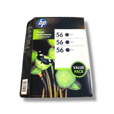 Hp 56 Black Ink 3 Pack Unopened Sealed Genuine OEM Expired 2/14 Tri-Pack picture