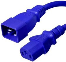15 PACK LOT 10ft IEC C20 - C13 Blue Power Cord 14AWG 15A/1875W 100-250V 3M picture