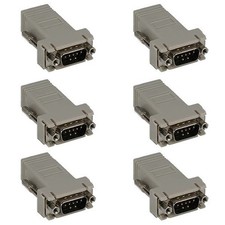 6x DB9 9 Pin RS232 Serial Port Male to RJ45 Network Adapter Modular Preassembled picture