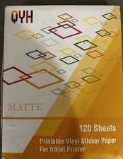 Printable Vinyl Sticker Paper for Inkjet Printer Clear Labels 120 Sheets Matte picture