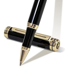 Luxury Rollerball Pens Gift Set, Schneider Ink Refill, 24K Gold Trim Black&Gold picture