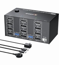 KCEVE 2x4 Quad Monitor KVM Switch 8K 4K@144Hz USB 3.0 DP HDMI picture