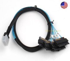 Mini SAS SFF-8087 To 4 SAS SFF-8482 Hard Drive Forward Breakout Cable RAID HBA picture